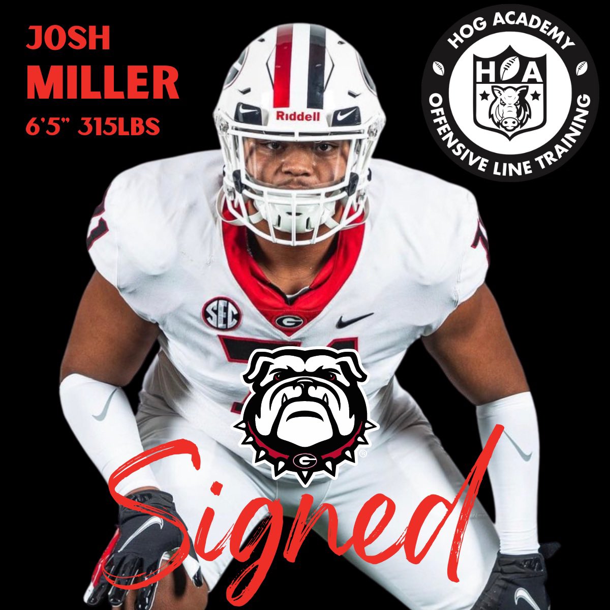 Hog Academy (@hogacademyllc) on Twitter photo Huge congrats to Hog Academy Athlete <a href="/TheRealJMiller4/">Joshua “Doogie” Miller</a> for signing with the reigning National Champs <a href="/GeorgiaFootball/">Georgia Football</a> 🔴⚫️
Who’s Next⁉️ Huge congrats to Hog Academy Athlete <a href="/TheRealJMiller4/">Joshua “Doogie” Miller</a> for signing with the reigning National Champs <a href="/GeorgiaFootball/">Georgia Football</a> 🔴⚫️
Who’s Next⁉️