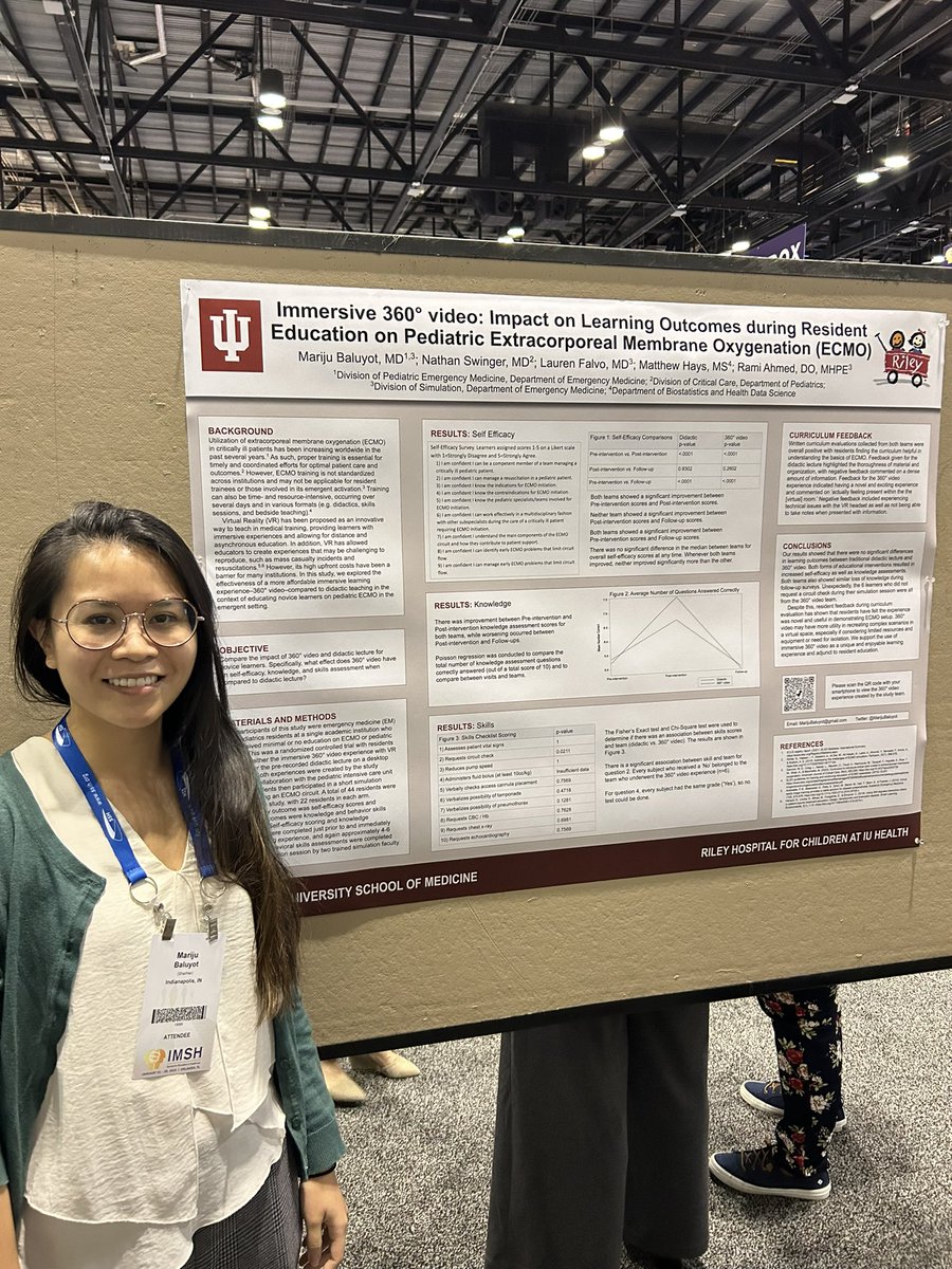 So proud of our former fellow and current Associate Director of PEM Simulation <a href="/MarijuBaluyot/">Mariju Baluyot, MD (she/her)</a> presenting her VR ECMO curriculum at #IMSH2023!