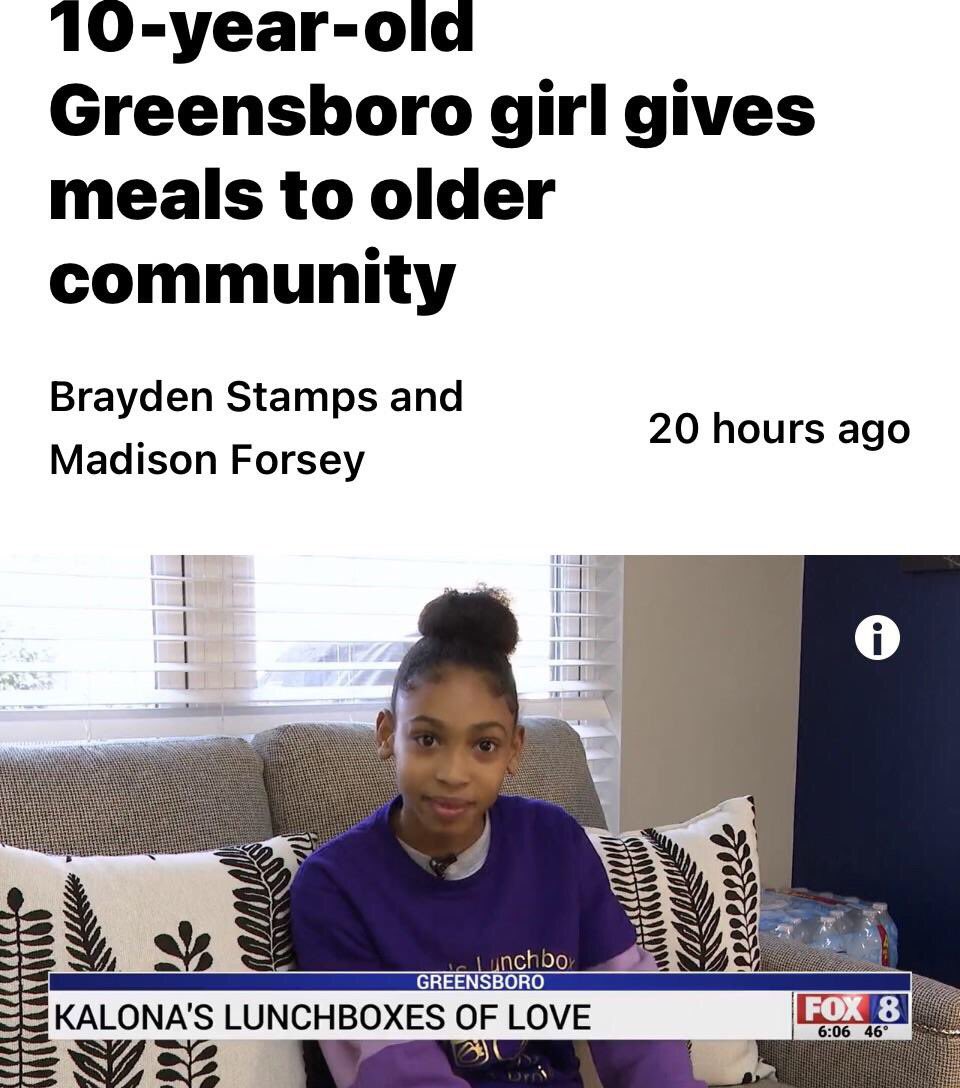 sedgefieldt1's tweet photo. Sedgefield Student offers food to the elderly in our community. Way to go Kalona!!!! @GCSchoolsNC 
https://t.co/fRzVxk0mBB https://t.co/JNHiig1e7t