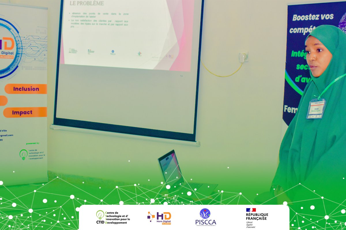 DjiboutiTechHub's tweet photo. Au total, 7⃣ projets innovants ont été présenté au Jury composé d’experts relevant du secteur du développement, de la finance et de l’entrepreneuriat

#Djibouti #Entrepreneuriat #Tech253 #womenempowerment #Innovation https://t.co/O9wlmqI3H1