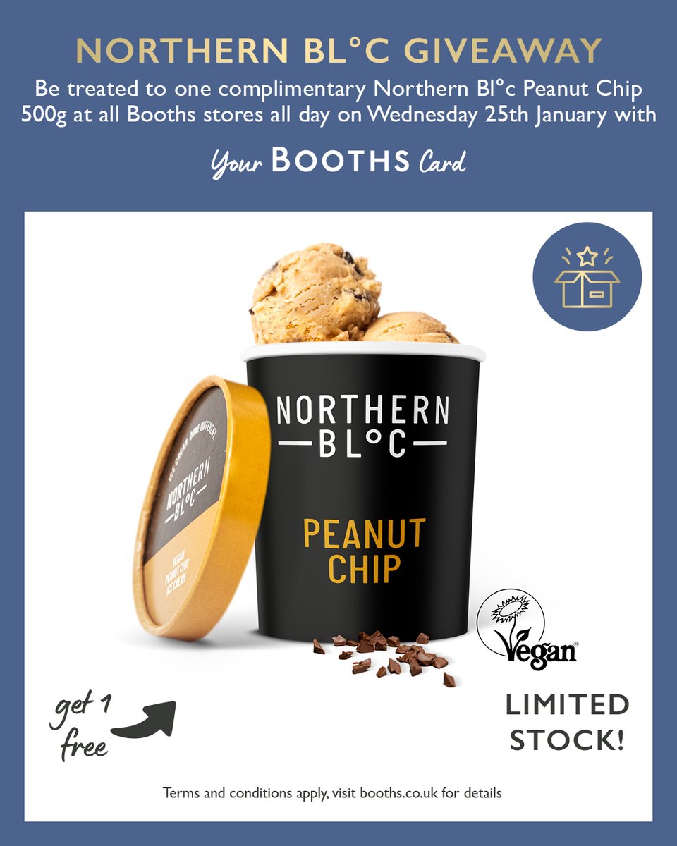 Booths Supermarket (@boothscountry) on Twitter photo Our next Booths Cardholder giveaway is this Wednesday 25th January with <a href="/Northern_Bloc/">NORTHERN BL°C</a> 🍦
If you don't have a Booths card you're too late for this giveaway, but you can sign up online to take advantage of future freebies booths.co.uk/register/ Our next Booths Cardholder giveaway is this Wednesday 25th January with <a href="/Northern_Bloc/">NORTHERN BL°C</a> 🍦
If you don't have a Booths card you're too late for this giveaway, but you can sign up online to take advantage of future freebies booths.co.uk/register/