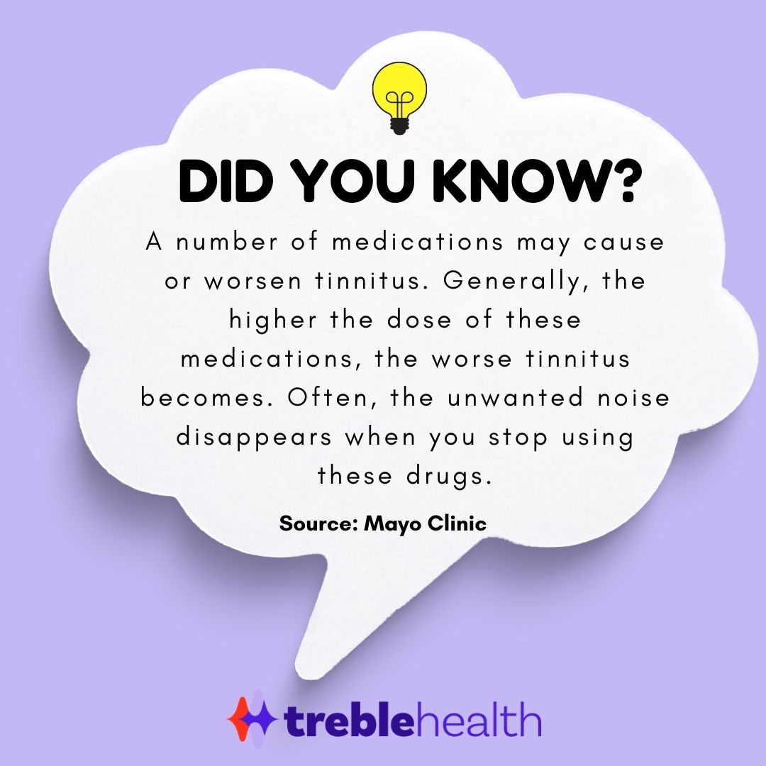 treblehealth's tweet photo. Did you know?
A number of medications may cause or worsen tinnitus. Generally, the higher the dose of these medications, the worse tinnitus becomes. Often the unwanted noise disappears when you stop using these drugs.
Source: Mayo Clinic
#tinnitus #TrebleHealth https://t.co/KSj699htez