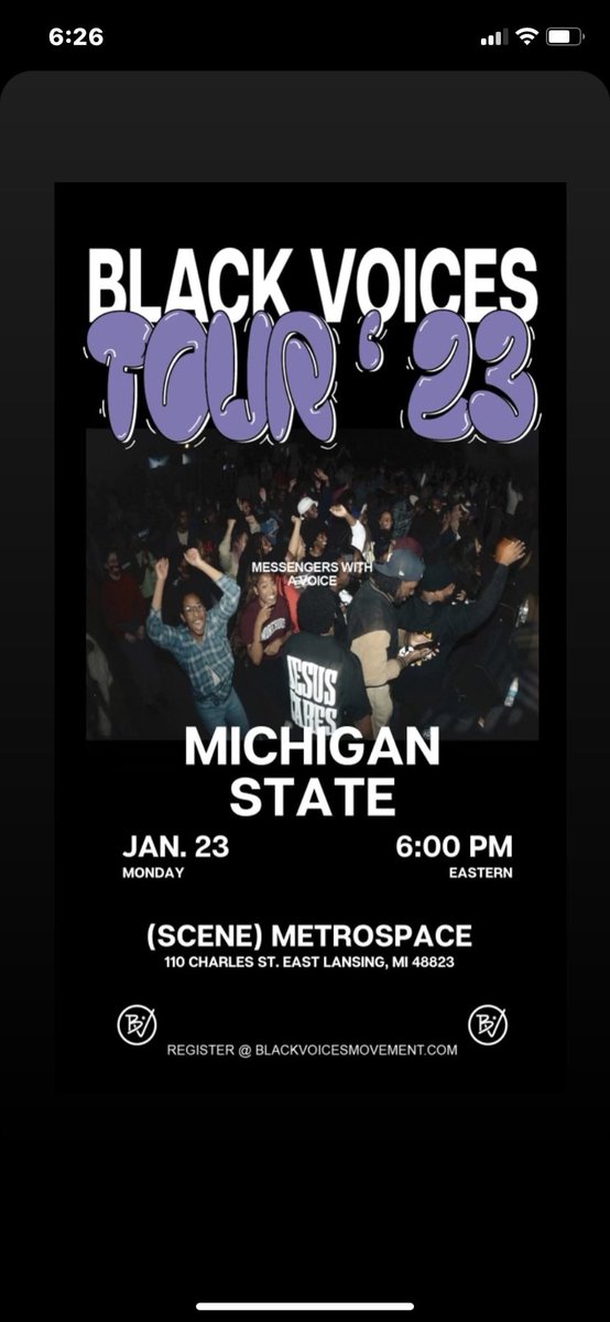 truthseekerscm's tweet photo. Tomorrow‼️

Black voices movement is coming to MSU!! 

Invite friends, roommates, etc… and Join us for an amazing night of worship where all black students come together to worship Christ! https://t.co/4Pl8VikxGK