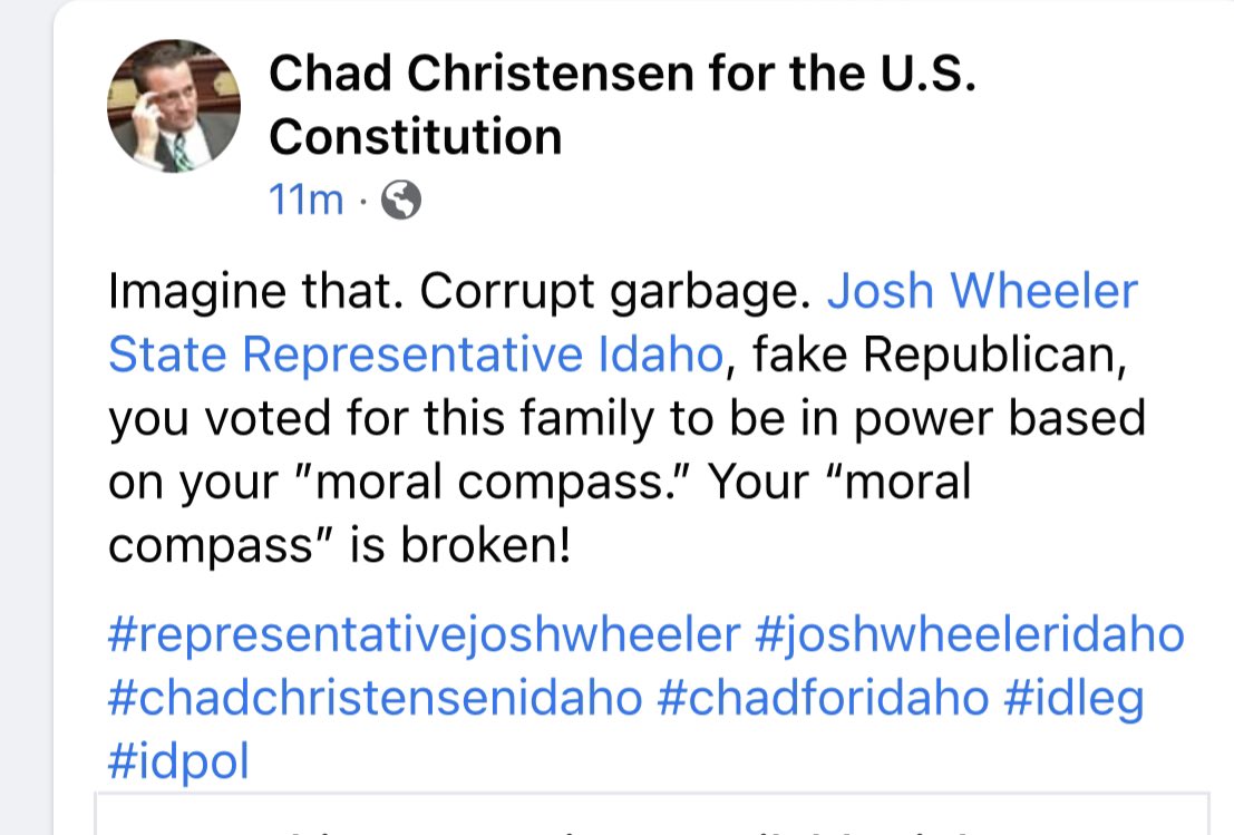 thyberg_s's tweet image. @chadforidaho Chad, you have no room to lecture anyone on a moral compass. You are so bitter, the next 2 years are going to suck for you. The green envy monster completely owns you. It is fun to watch you melt down daily. 😀🤣😂😆 Cry Harder! #idleg #madchad #envy #idpol #bitter