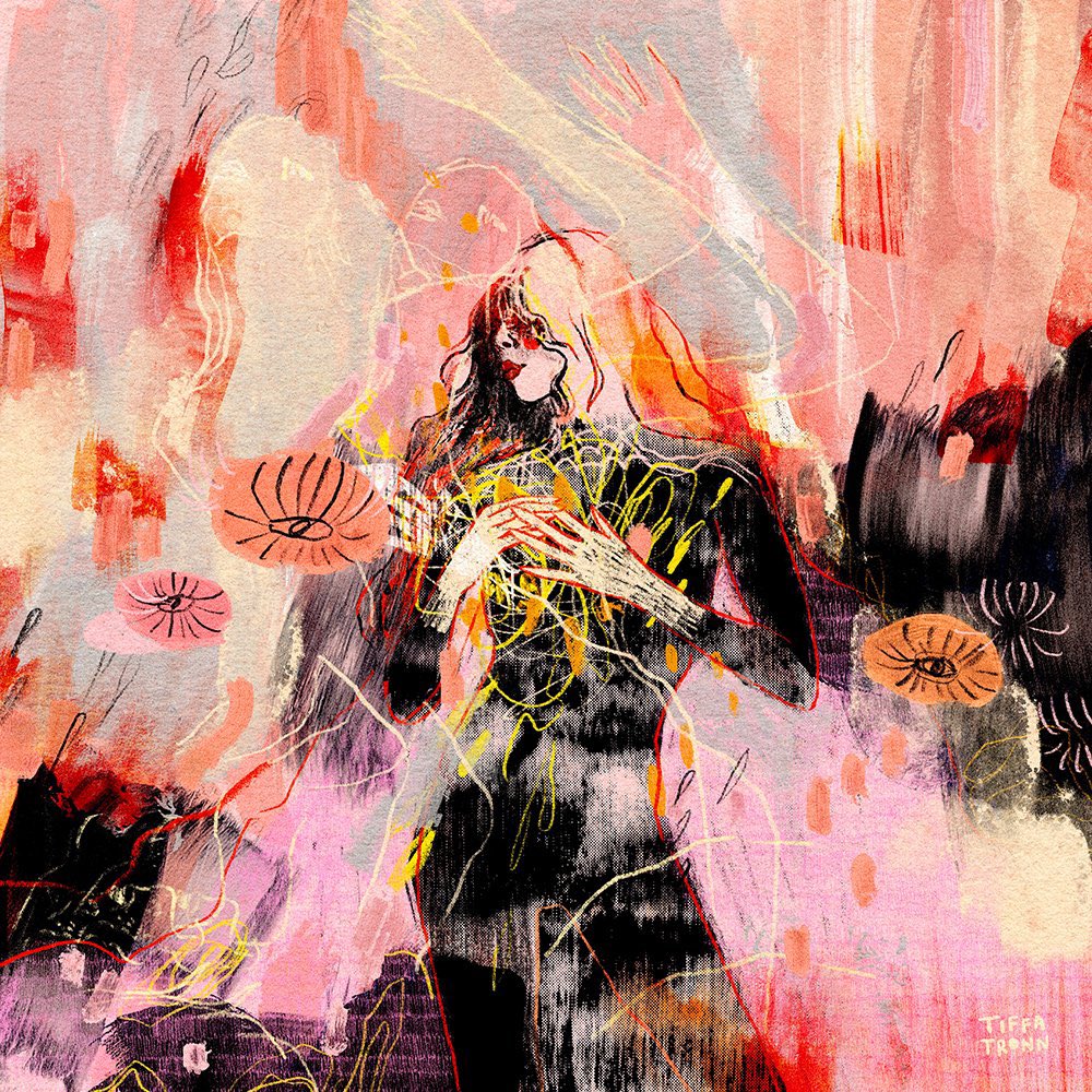 tiffatronn's tweet image. Hi! I’m tiffatronn 👋 I digitally paint big feelings in nice colours, in a way that sometimes looks traditional 🖍️✨ Thanks for being here 🖤