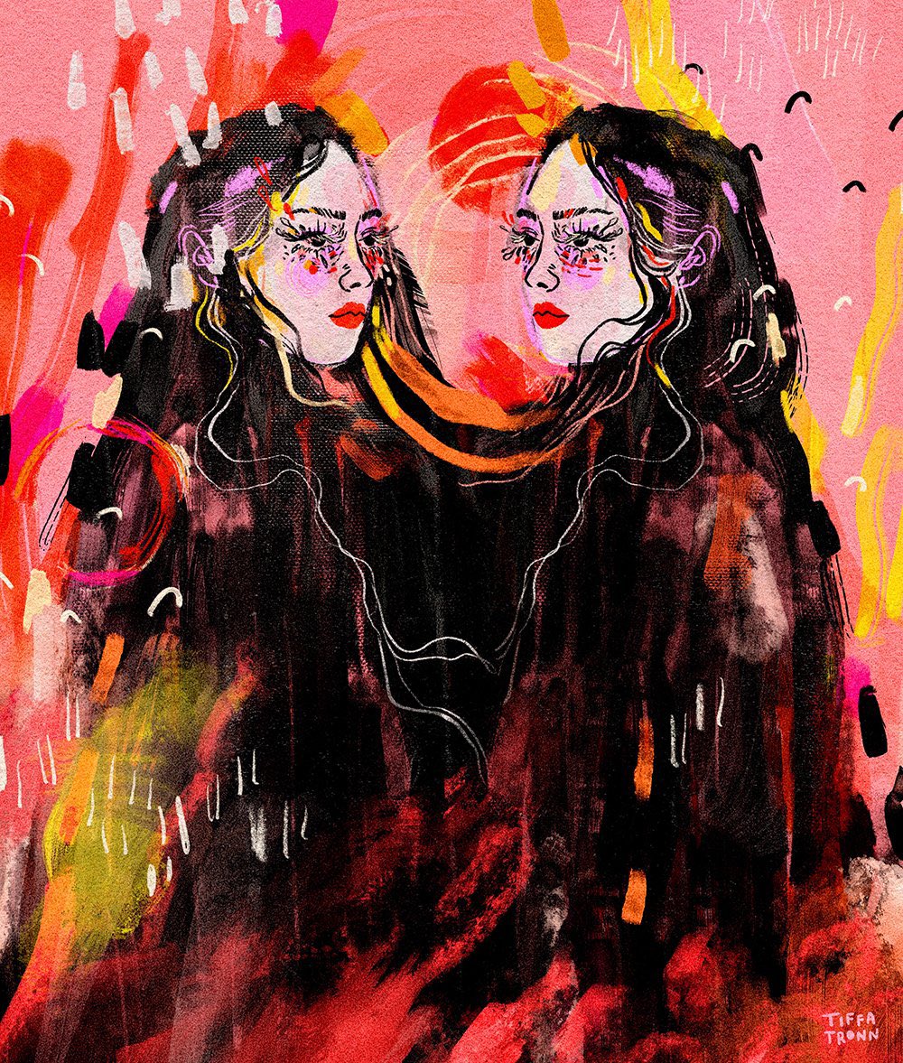 tiffatronn's tweet image. Hi! I’m tiffatronn 👋 I digitally paint big feelings in nice colours, in a way that sometimes looks traditional 🖍️✨ Thanks for being here 🖤