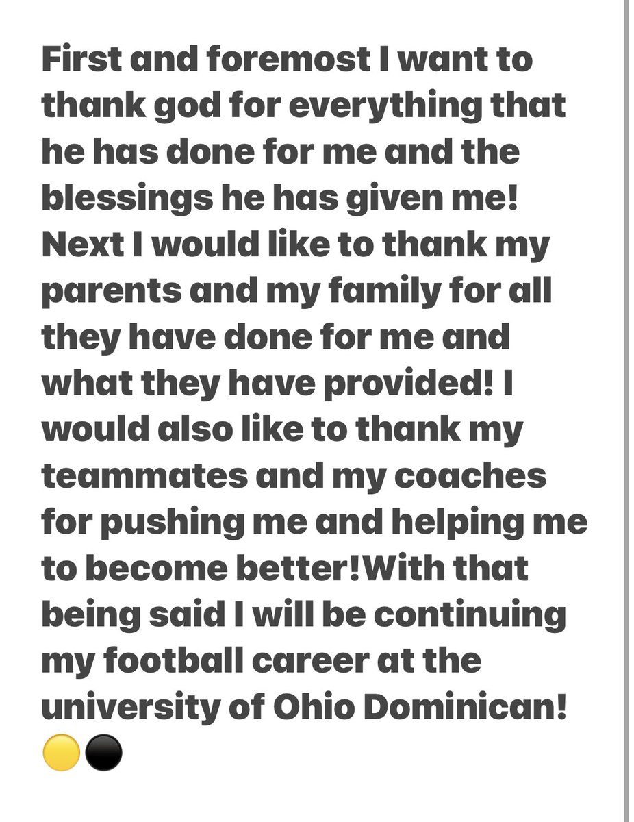 noahmcclure24's tweet photo. 1000% Committed!! @CoachPearson2x @OhioDominicanFB https://t.co/ZkortHWurD