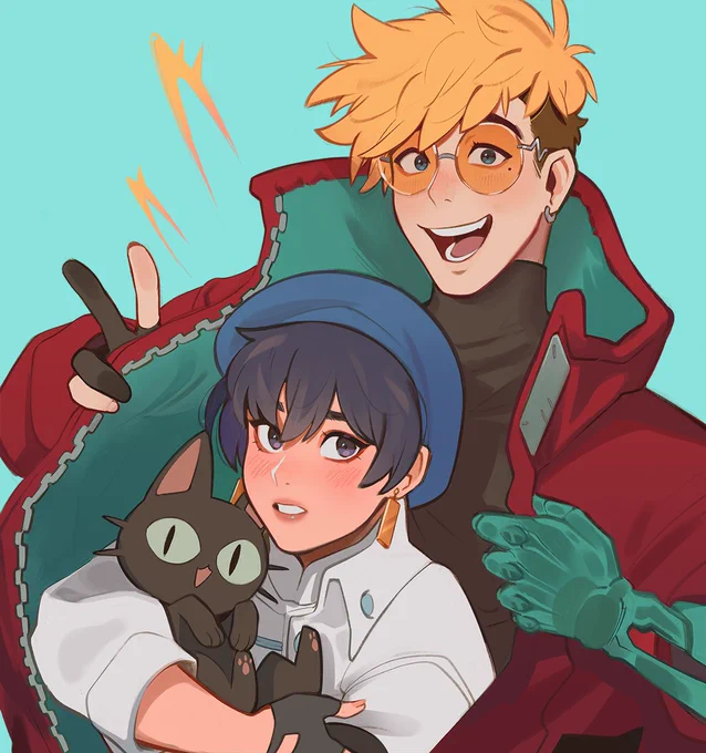 The new coat design's real purpose #trigun #vashmeryl 