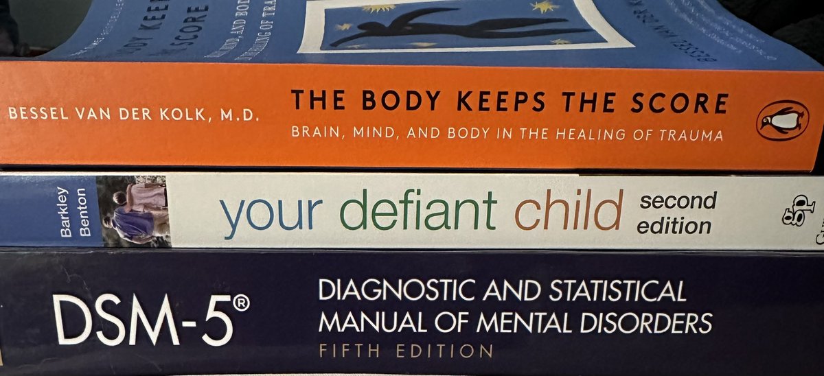 CounselorNat14's tweet photo. Friday was a great day of learning for me at Region One! I got to listen to psychologist Dr. Erica Ann Perez. She mentioned the top two books and of course I ordered them(confession: I finally let go and returned the library’s copy of the DSM 5 😬 and ordered my own) https://t.co/m6R0CwLs7u