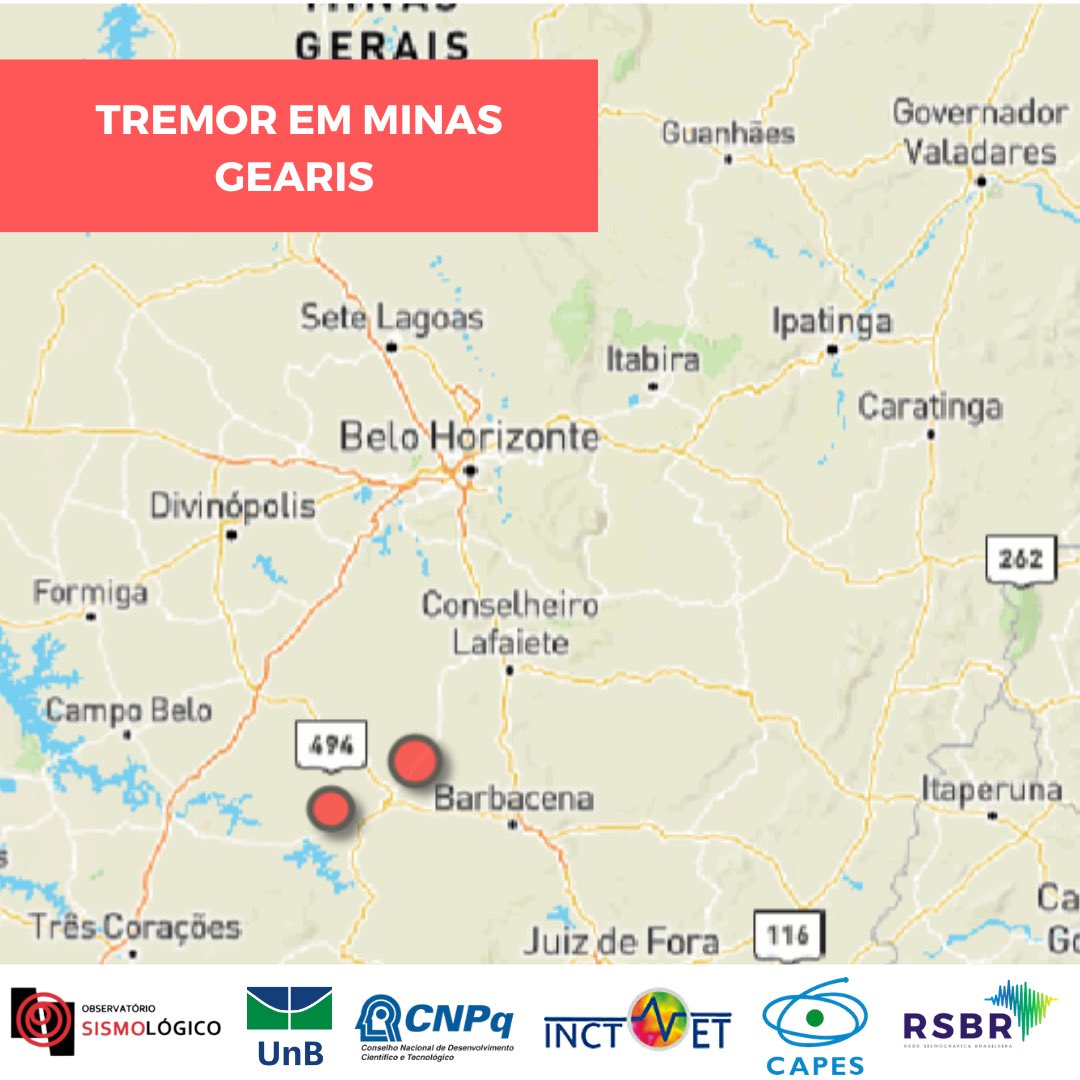 Tremor ontem 21/01/2023 na cidade de Coronel Xavier Chaves em Minas Gerais, foram dois tremores em horários bem próximos, o primeiro tremor com magnitude 3.1 as 04:08 e outro de magnitude 2.5 as 04:48.

#tremor #sismo