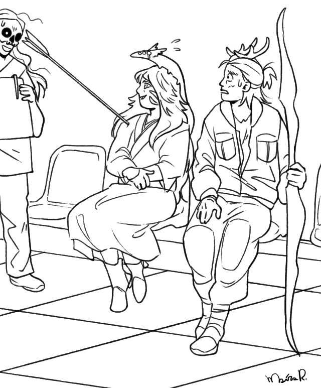 anomaliaff's tweet photo. Nagore's archery lesson went terribly wrong #entervoid #artistsontwitter https://t.co/KXxLuuHIBd