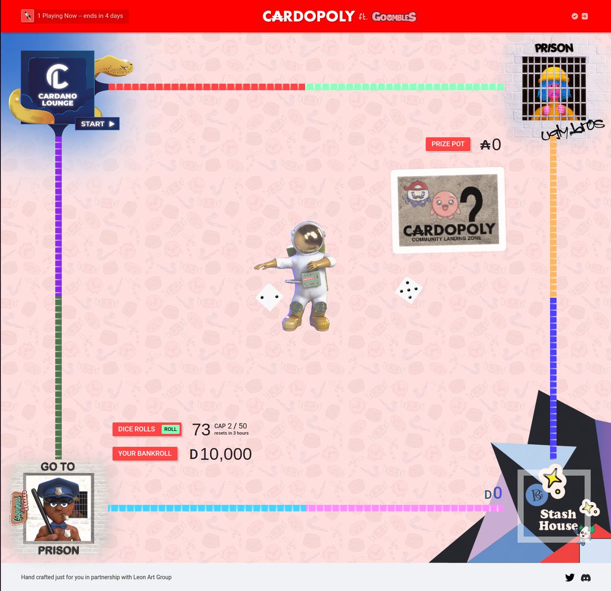 cardopoly's tweet photo. The board is set. The competition looks fierce. The time is almost near.

We are honored to host @Goombles_  in our largest tournament to-date! 

Featuring Holders of @claymates @MallardOrder @DerpBirdsNFT 

Compete for your chance to win ADA, NFT's and Goomlist spots👀

🧵👇 https://t.co/xnJ18WniSD