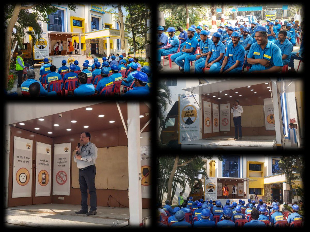 Bharatgaspune's tweet photo. #BharatgasSafetyDay Awareness drive conducted at Pune LPG Plant for drivers in association with TCI Safe Safar through drama about Road safety. @BPCLLPG @BPCLimited https://t.co/pipskVxRrX