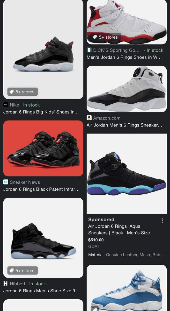 XOHxllywood7's tweet photo. one thing i prolly wonβt ever understand is why people buy 6 rings ..
#sneakers #Jordan #jordans #retros #and1s #ohno https://t.co/UYtxvZBVQS
