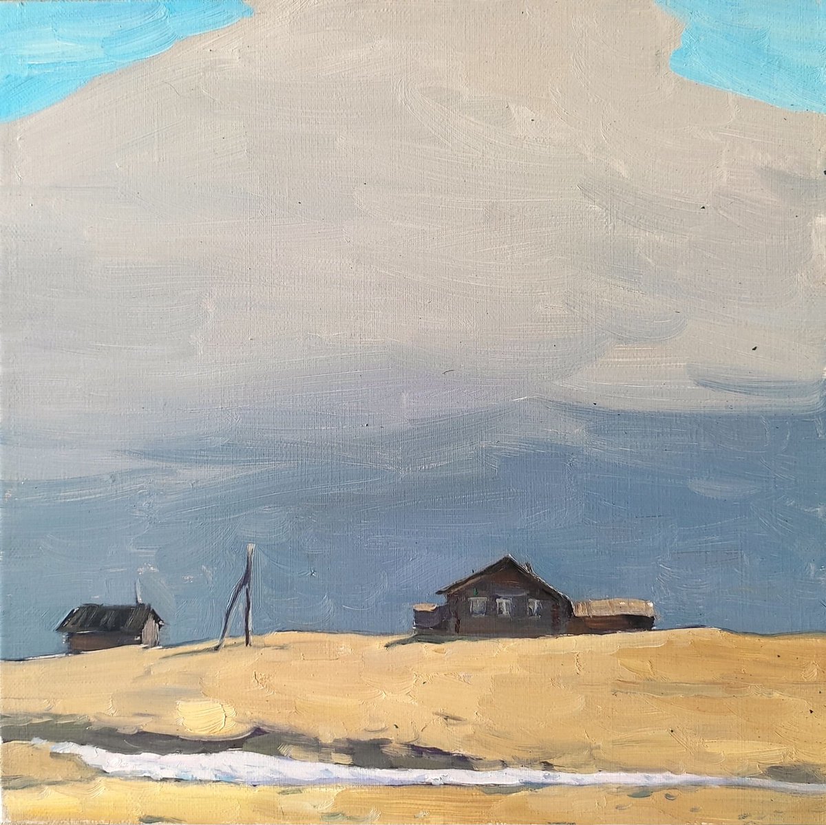 'The last snow' 33х33 cm., oil on canvas.
#artvsartist #paintings #russianart