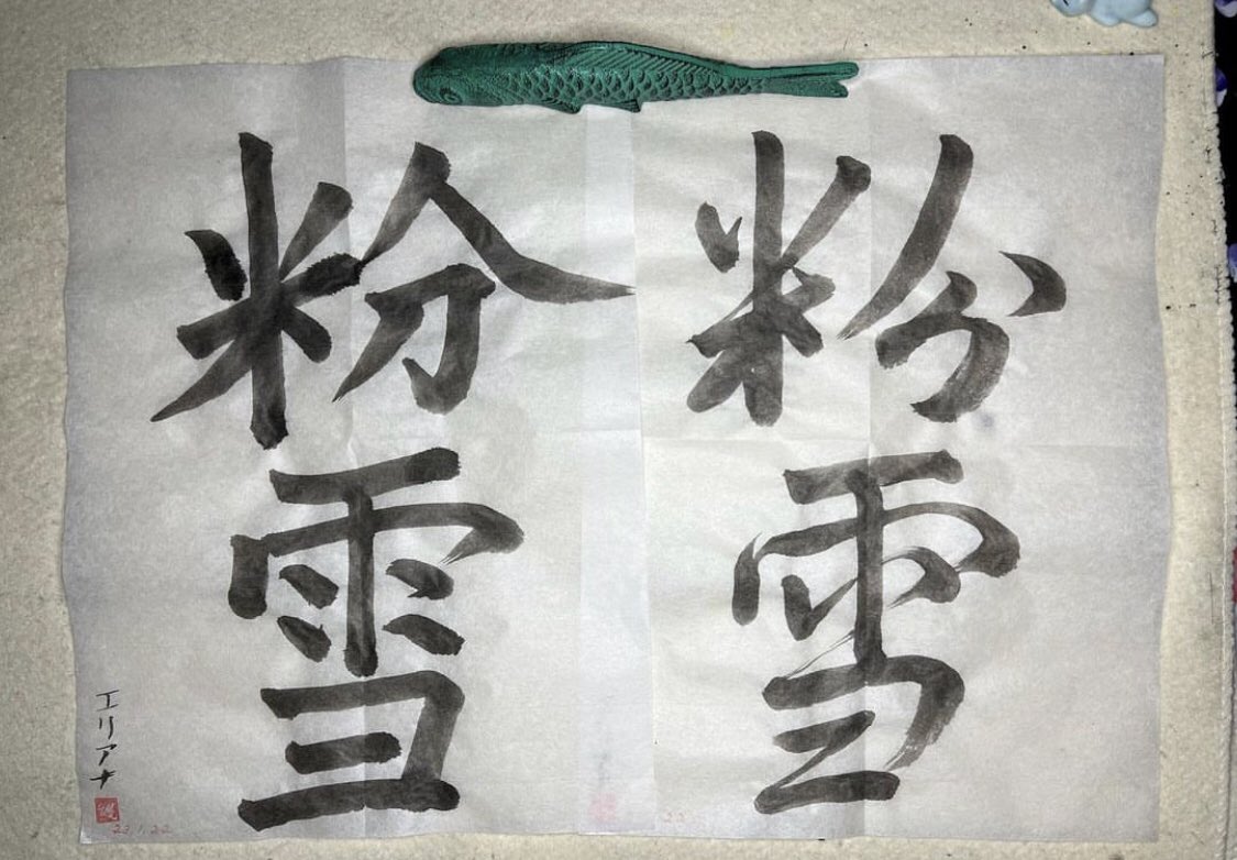 neojaponism's tweet image. 🔖Student’s album from today.
Lots of right effort!
Beautiful powder snow❄️ 
Thank you for your deep focus!

Next themed workshop for brush-up is 12. Feb / theme: '歓喜 Delight Joy'
We’ll practise two calligraphy styles.

 Arigato.
#shodo #onlineshodo #mindfulnessmethod