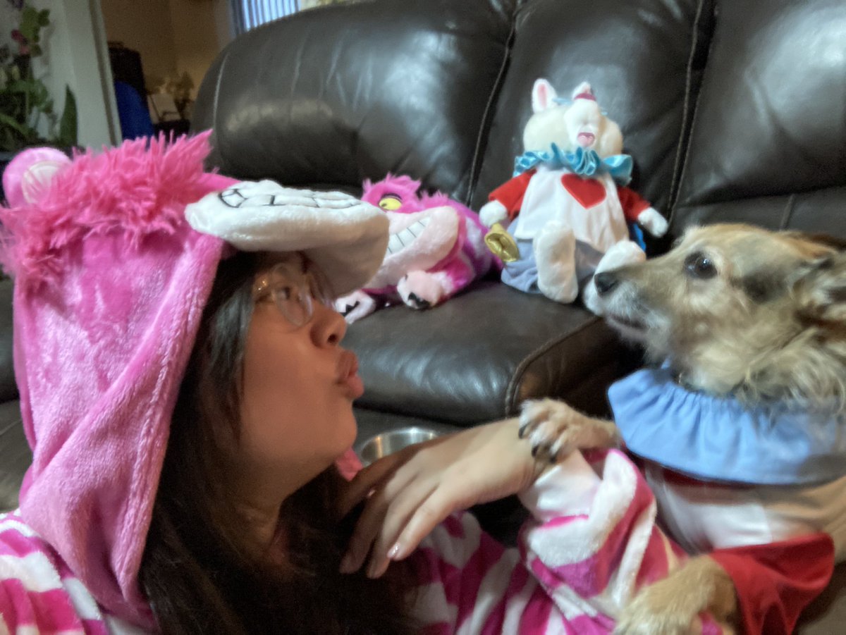 Happy Lunar New Year! 🎉 
In honor of year of the rabbit, I’m cosplaying as our favorite rabbit character, The White Rabbit: 🐇⏱️ 

#yearoftherabbit #happylunarnewyear #thewhiterabbit #aliceinwonderland #disneypets #dogcosplay #dogcostume #matchingcostumes #dogsandplushies