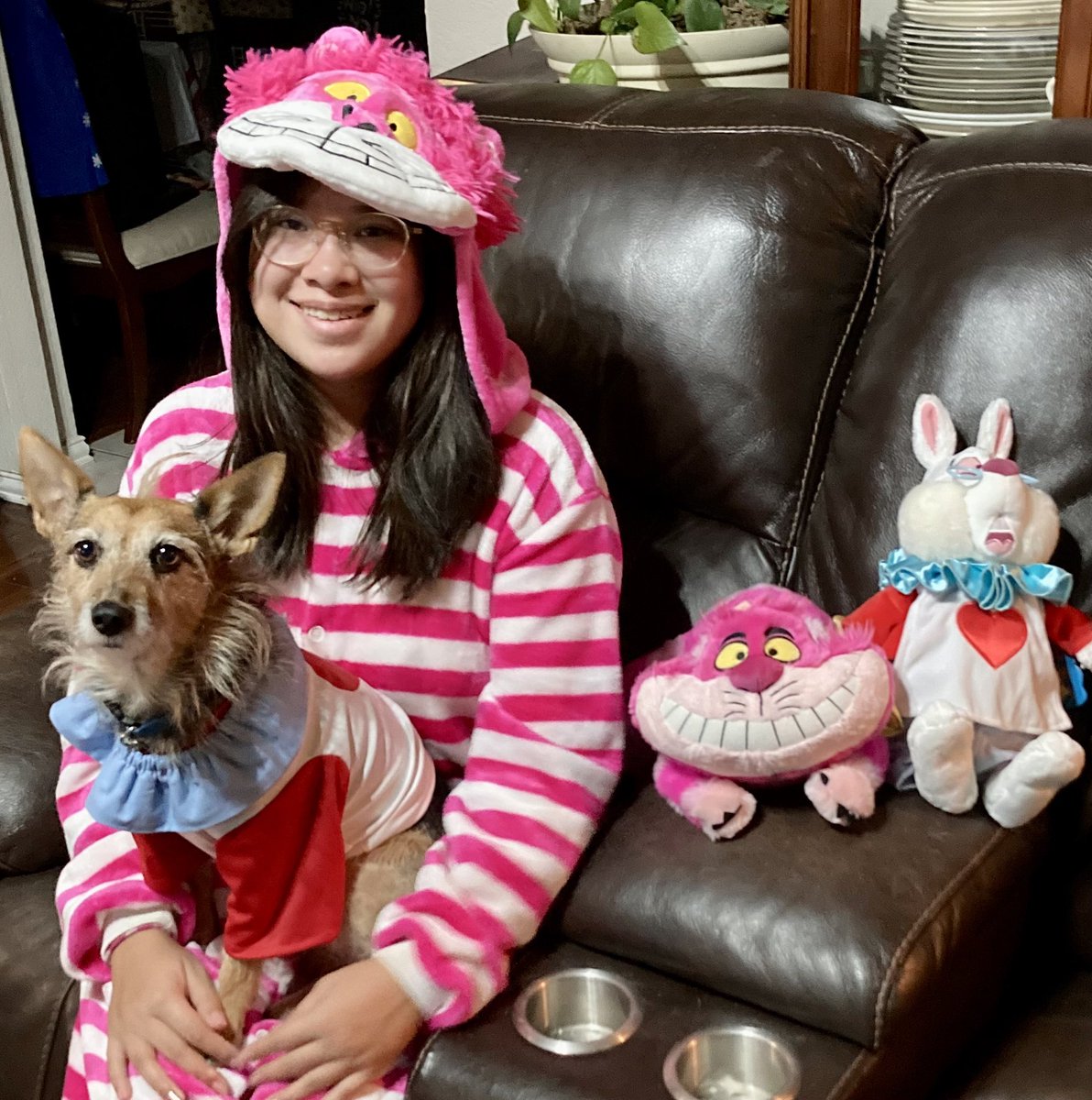 HerbieMooland's tweet photo. Happy Lunar New Year! 🎉
In honor of year of the rabbit, I’m cosplaying as our favorite rabbit character, The White Rabbit: 🐇⏱️
#yearoftherabbit #happylunarnewyear #thewhiterabbit #aliceinwonderland #disneypets #dogcosplay #dogcostume #matchingcostumes #dogsandplushies https://t.co/PCA3fgvmpH