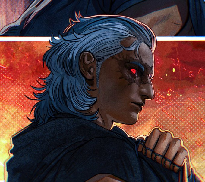 Also tried to add all the different colors Death's fur has to his hair but it kinda got lost with the rendering so here it is without some layers  