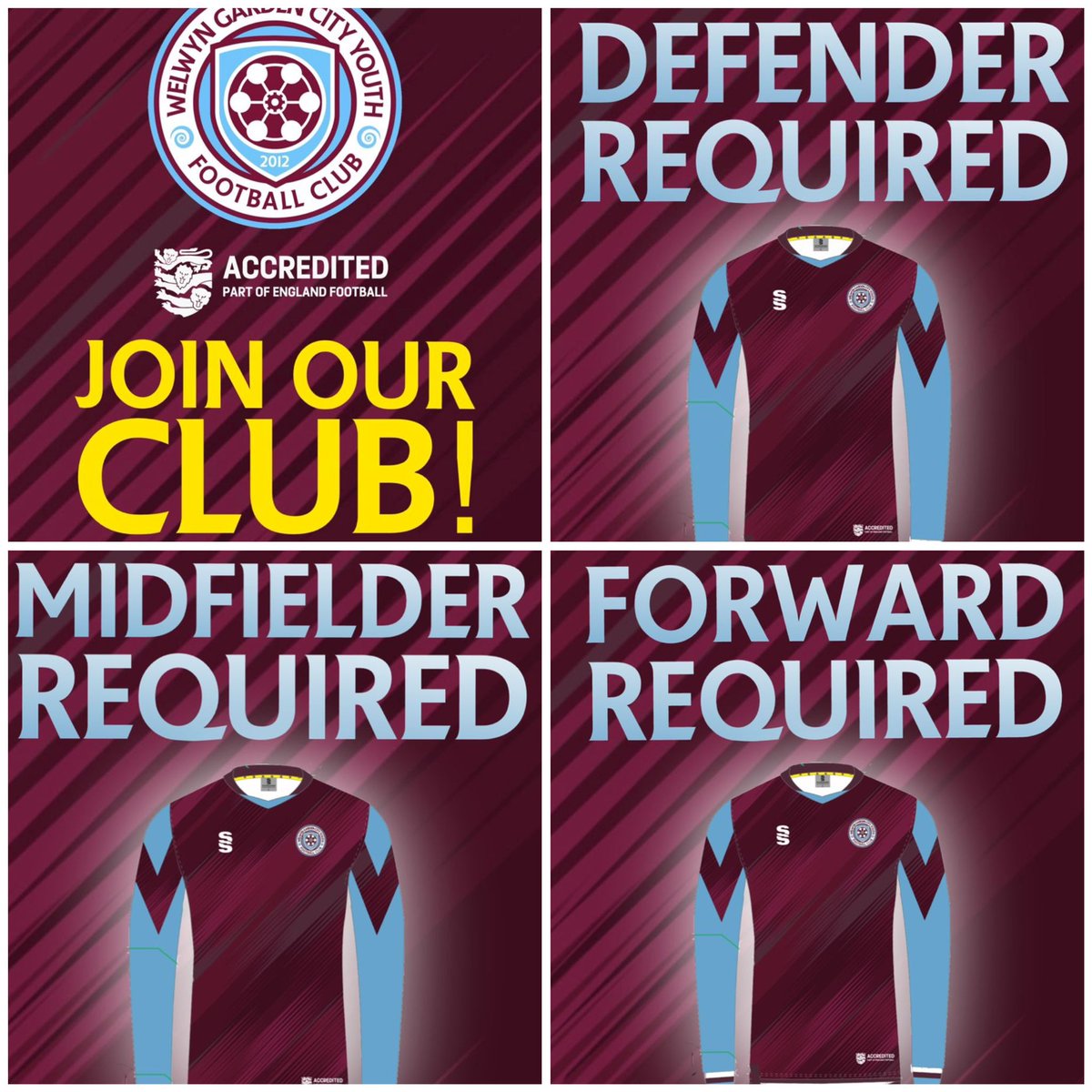 WGCYouthFC's tweet photo. U17/18 Hurricanes 
MHRML Premier Division 
are looking for outfield players across all positions to join our successful team.

For further information please contact: 
Graham Carr on:
07718158642 https://t.co/E6DAUfh8V4