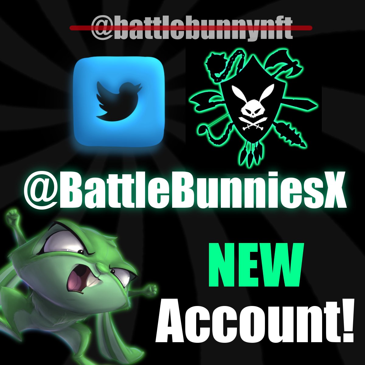 COFR0ST's tweet image. @Twitter decided to suspend our account at 4k+, and can't even answer emails!!! So, we've started @BattleBunniesX. Hop over and join us. Discord and links are in my bio. 
#BattleBunnies #twittermess #NFT #NFTartists #NEW #Building