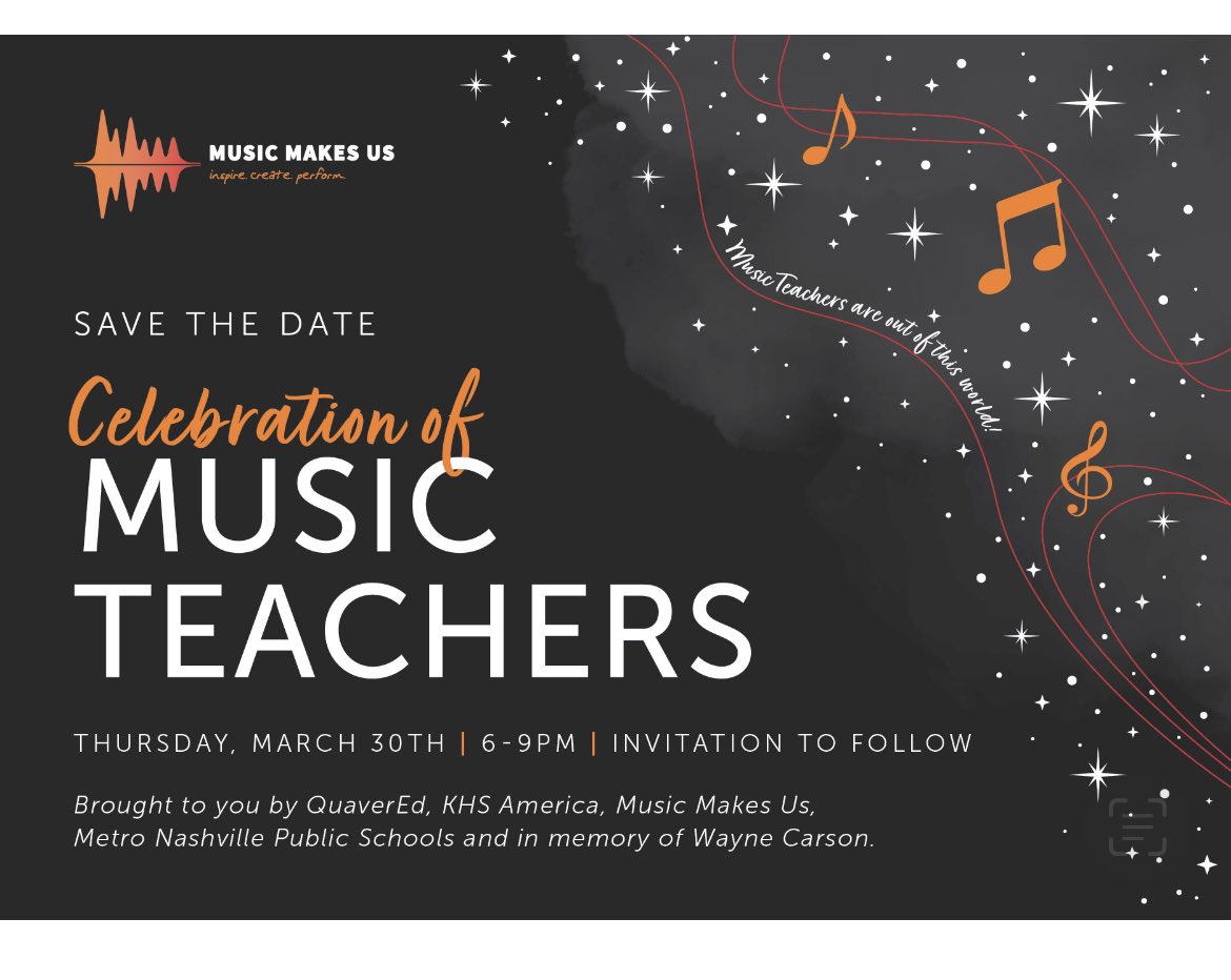 When I became Chair of Music Makes Us, I made a promise to myself to uphold the value of music education and see to it that we support and celebrate our MNPS music professionals.

Pleased to share our inaugural “Celebration of Music Teachers” event on 3/30 <a href="/OZArtsNashville/">OZ Arts Nashville</a>!