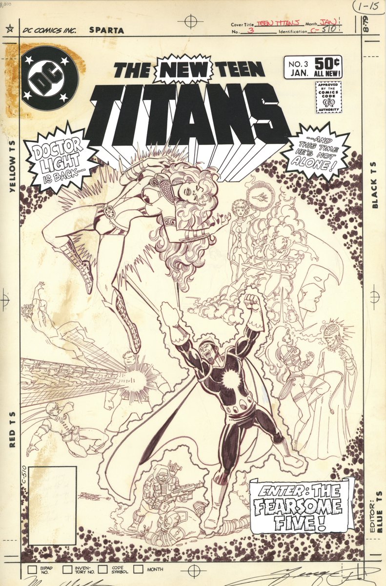 New Teen Titans #3 cover artwork

Note the background drawing.

comicartfans.com/GalleryPiece.a…
via shaun c