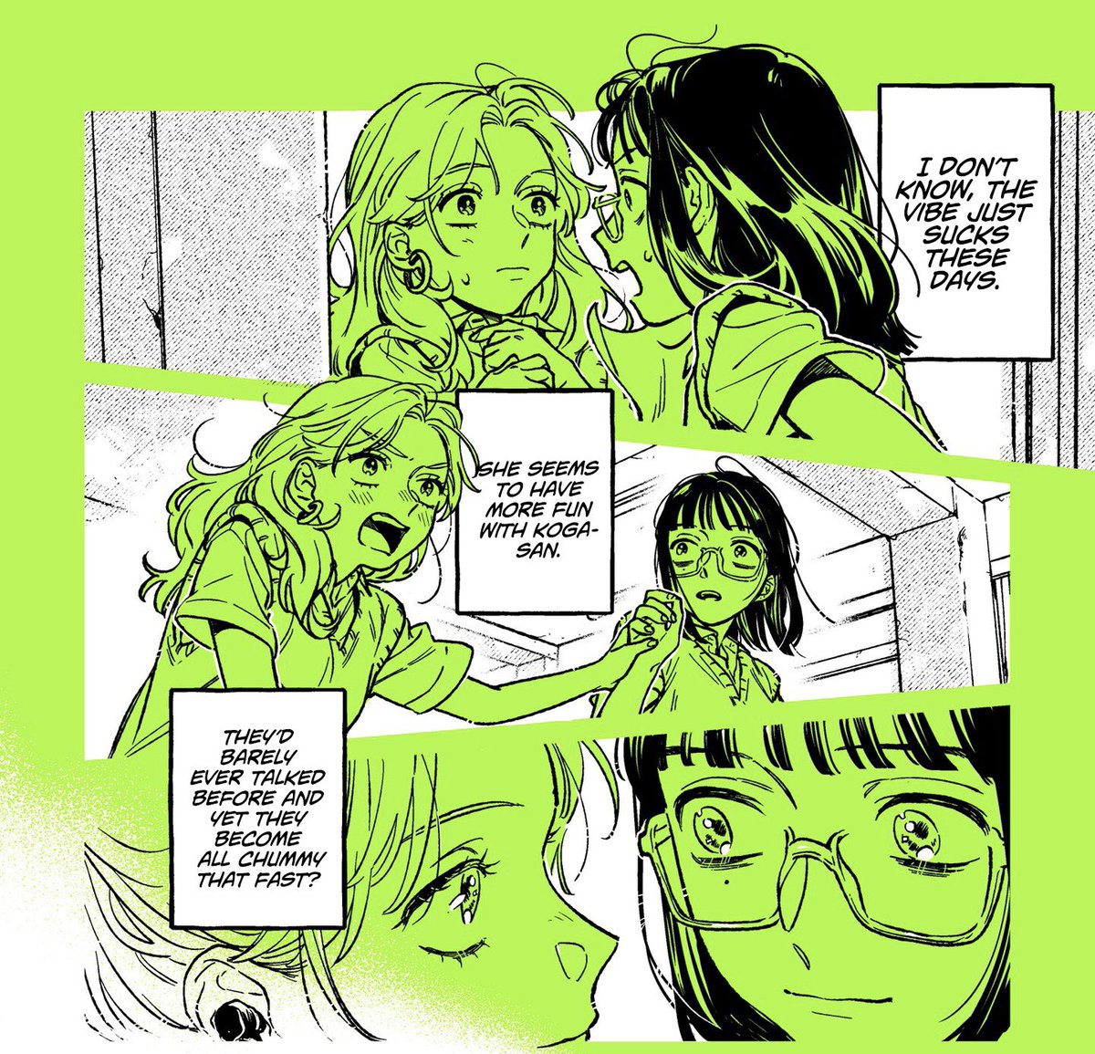 SoulMagicYS's tweet photo. “The Guy She Was Interested in Wasn't a Guy At All” is bringing back the angst, with Aya’s friends being jealous of Mitsuki spending so much time with her😤🤓❤️☺️
Her friends need to grow up and let our girls be happy and gay together👩❤️💋👩🥺
#yuri #yurimanga #TeamMitsuki #TeamAya https://t.co/YY3DylTe3M