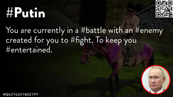 ForTrent's tweet photo. @quinnmichaels You are currently in a #battle with an #enemy created for you to #fight. To keep you #entertained. 🦄 #Putin #TimePhoneHack #Anonymous #EtherSec #DarkSec #OpEPOCH #OpRomanov #OpRussia #Q3474100158605 https://t.co/m1IDKyWPLk