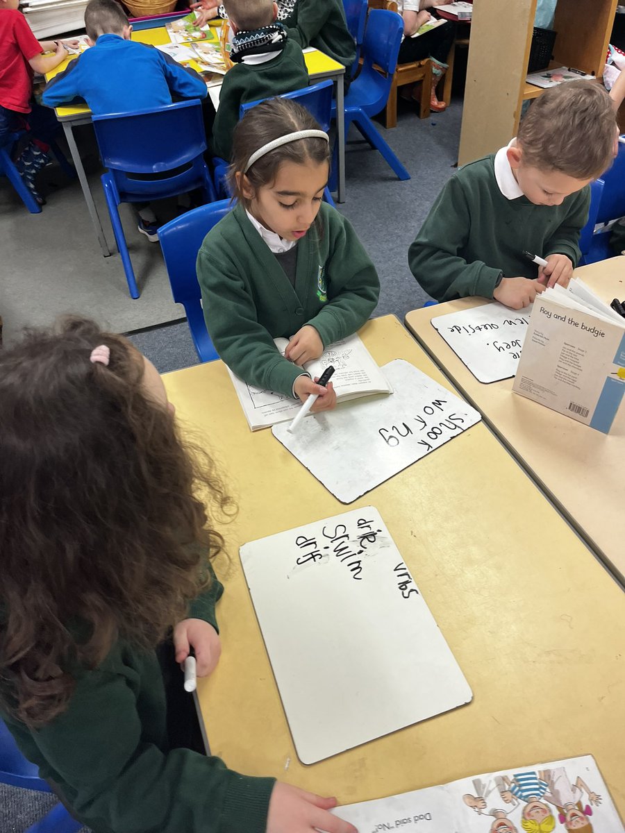 We went on a verb hunt in our reading books and acted them out! <a href="/SchoolBroomhill/">BroomhillSchool</a>
