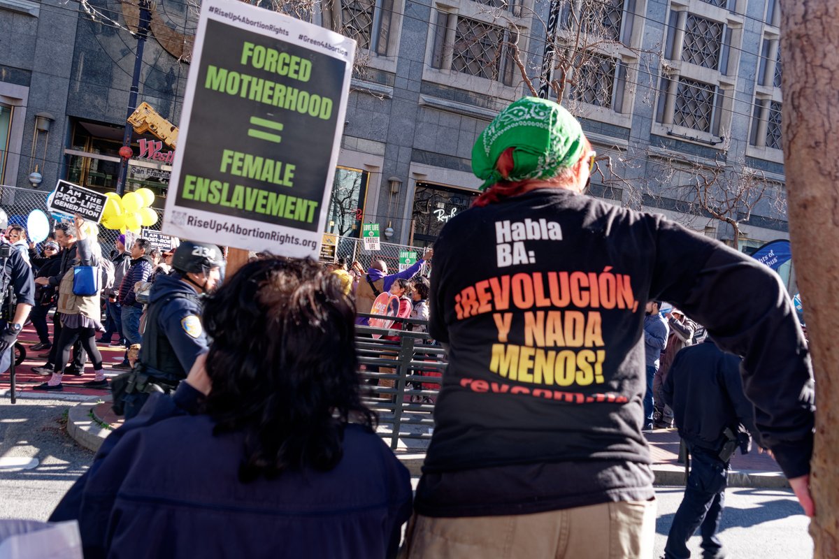 Revolution Club, Bay Area led a counter protest the Christian Fascist "March for Life" in San Francisco confronting and challenging those who want to impose a "Handmaid's Tale" future on women and all of society and calling for a real revolution #revclub_bay  #therevcoms
