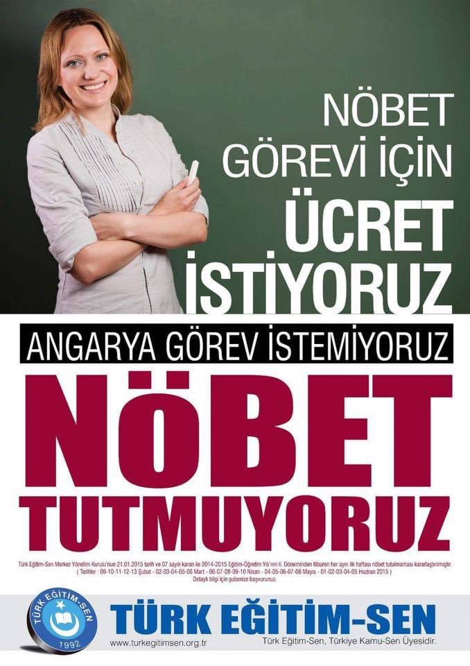 1️⃣UNUTMAYALIM!
Okullarımızda Öğretmenlerimizin yaptıkları Nöbet görevi karşısında ‘ücret’ ödensin diyerek,’nöbet tutmama’ eylemi yapan tek sendika TÜRK EĞİTİM SEN olmuştur.
Malum sendika yetkilileri ,nöbet bir görevdir,bunun ücreti mi,olurmuş?
Nöbet tutmamak ⬇️