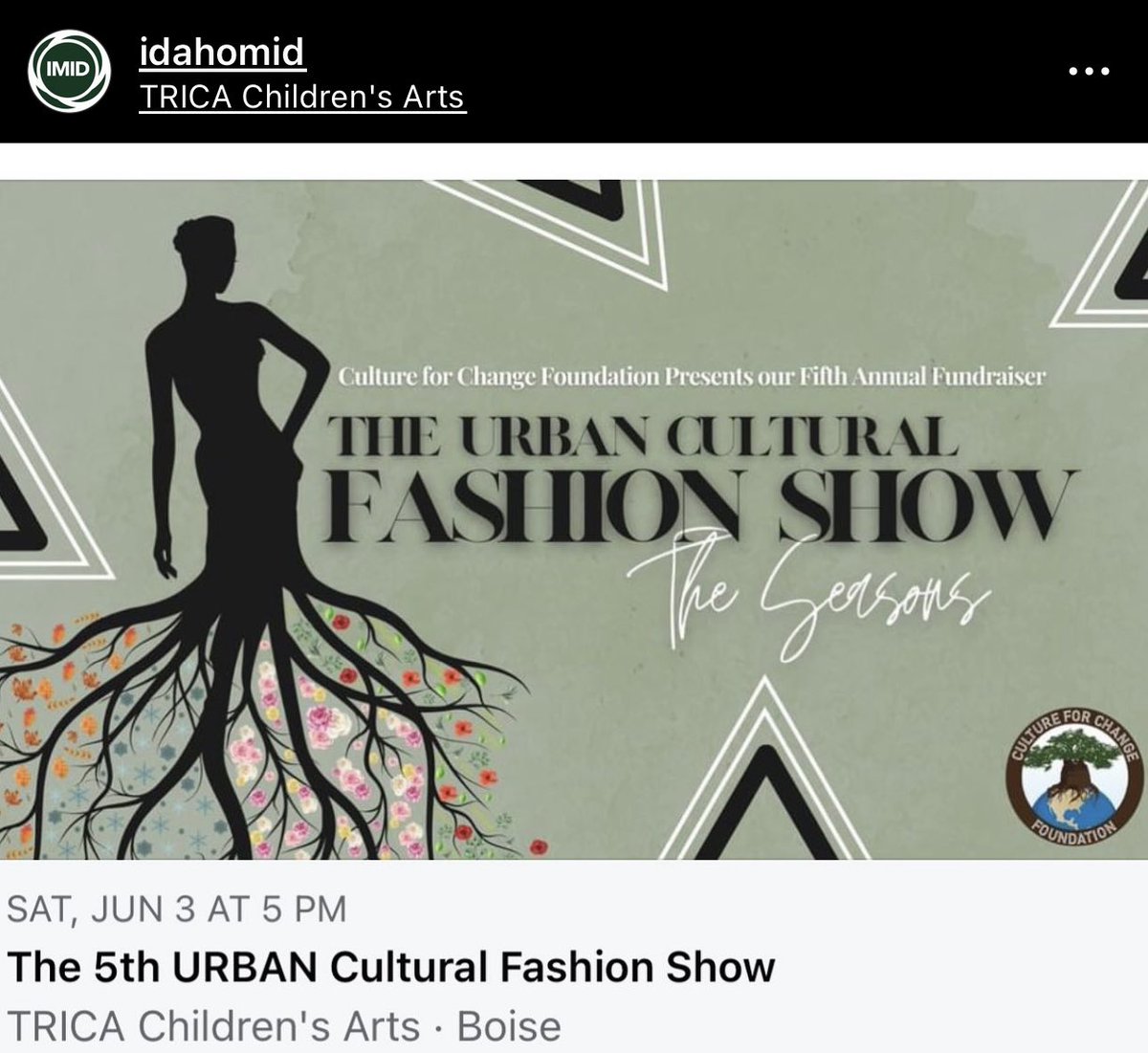 IdahoMID's tweet photo. Thrilled to partner with Culture For Change Foundation! Let’s celebrate Idaho fashion designers &amp; their unique cultural spin featuring seasons of the world: https://t.co/TAOsBFx0Ko https://t.co/KbG8dKzN8f