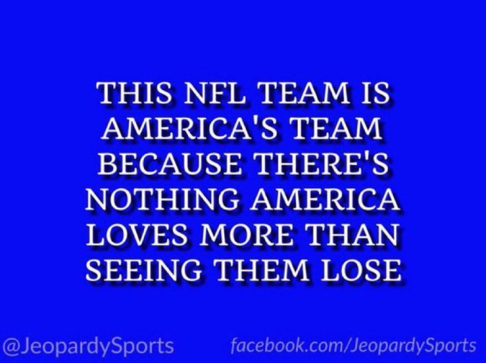 “Who are: the Dallas Cowboys?”
#JeopardySports #DALvsSF