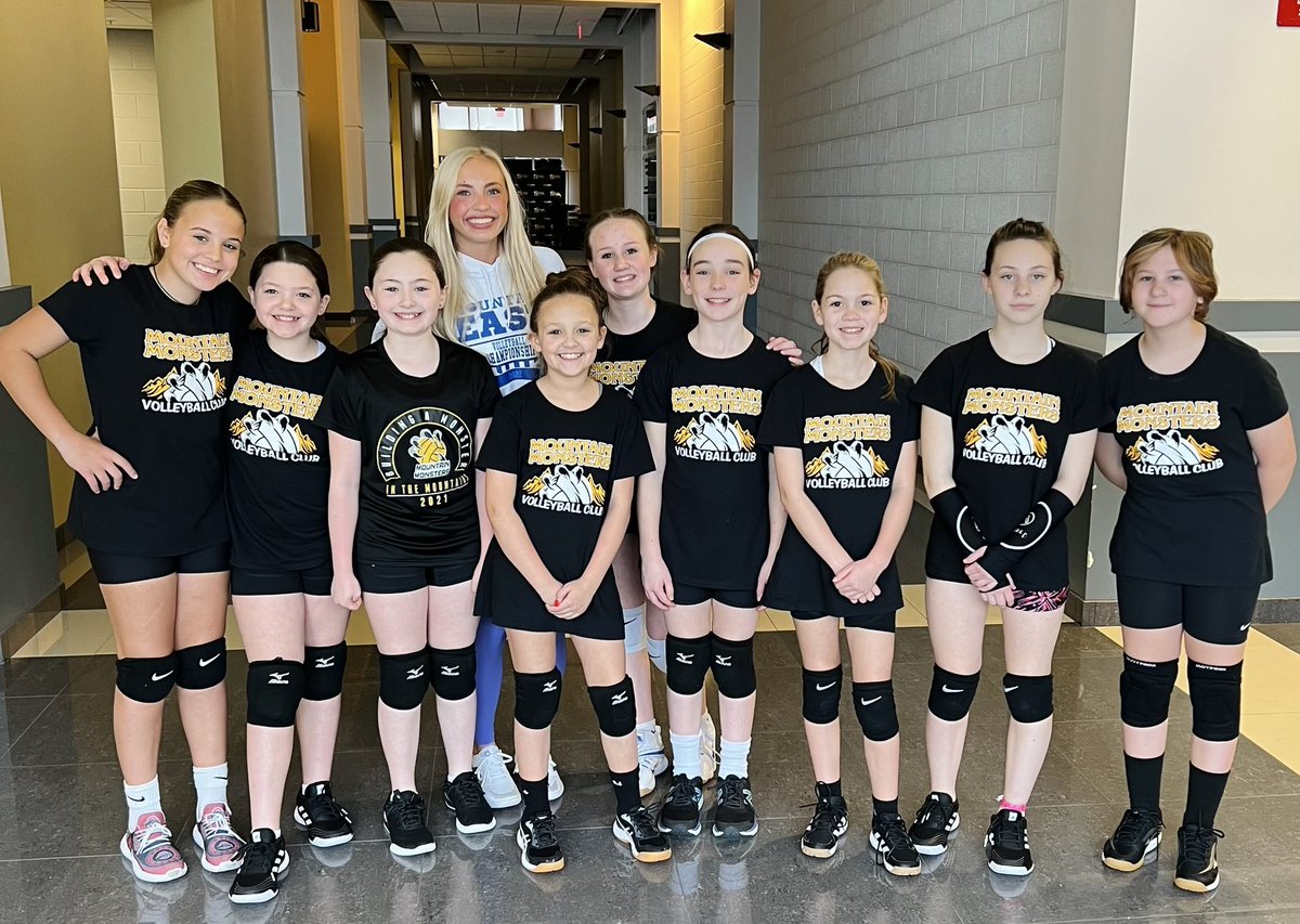 Coach <a href="/EvaSullivan04/">Eva</a> and her U12 <a href="/WVMONSTERVBC/">mountainmonsterswv</a> travel team. Proud of you and the impact you’ll have on those young ladies! A coach has the incredible ability to have an immeasurable impact on those they are responsible for. Embrace that responsibility 😉
