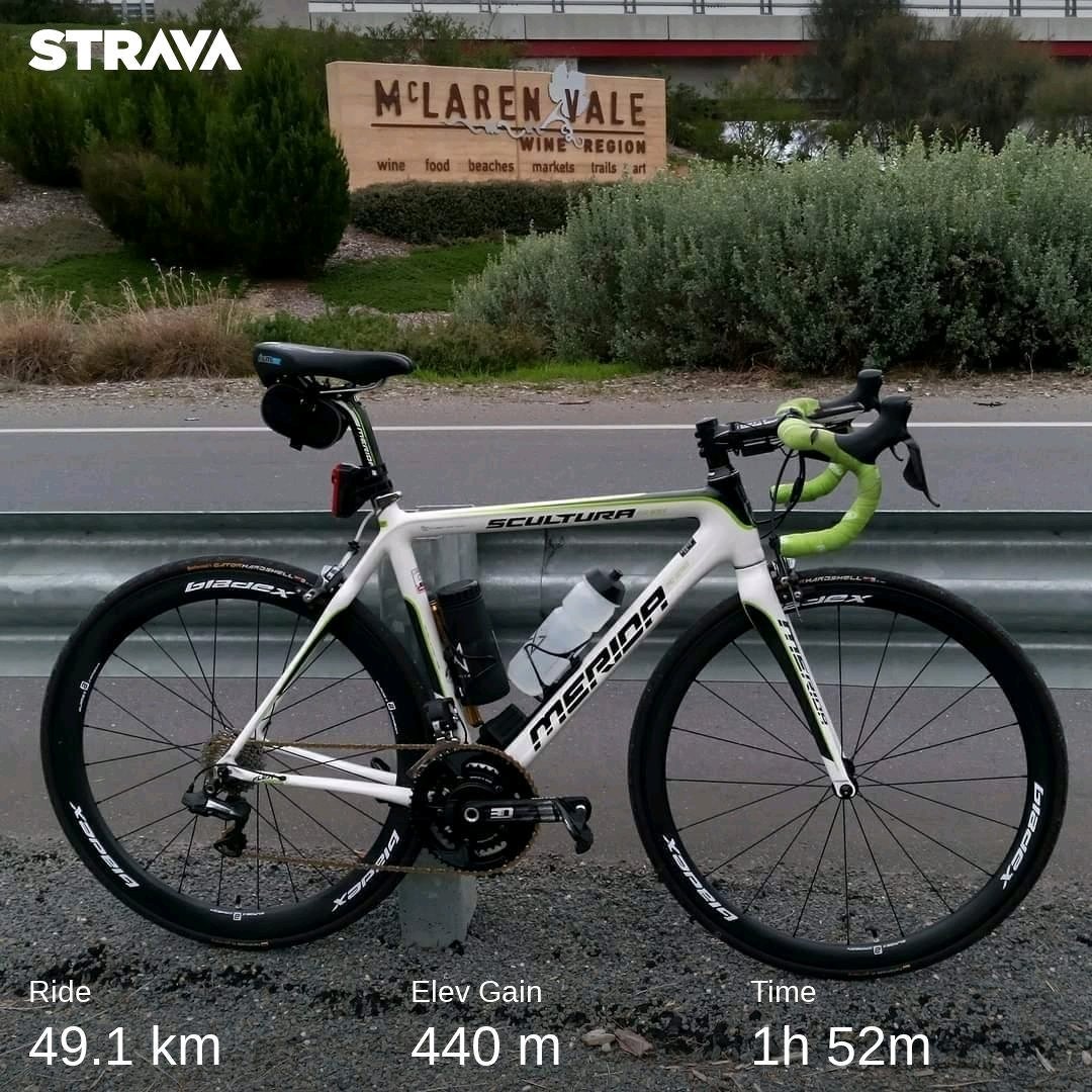 RunnerNoMore's tweet photo. Pre-breakfast coffee ride! #Coffee #fastedride #McLarenVale #cyclinglife Check out my activity on Strava: https://t.co/GG5WFEwmNt https://t.co/riPMeDT9rI