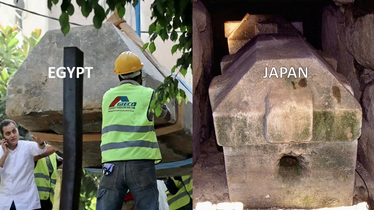 BrightInsight6's tweet photo. There is supposed to *NO* possible connection between Ancient Egypt and Ancient Japan.

To suggest otherwise is called “pseudoscience” by the academic community.

Do you consider the uniquely specific shape and design a coincidence?
Have you ever even seen this comparison before? https://t.co/1UZ8r1DPwh