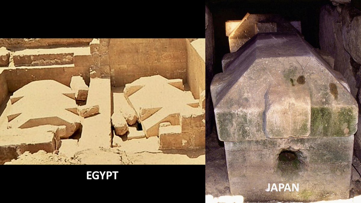 BrightInsight6's tweet photo. There is supposed to *NO* possible connection between Ancient Egypt and Ancient Japan.

To suggest otherwise is called “pseudoscience” by the academic community.

Do you consider the uniquely specific shape and design a coincidence?
Have you ever even seen this comparison before? https://t.co/1UZ8r1DPwh