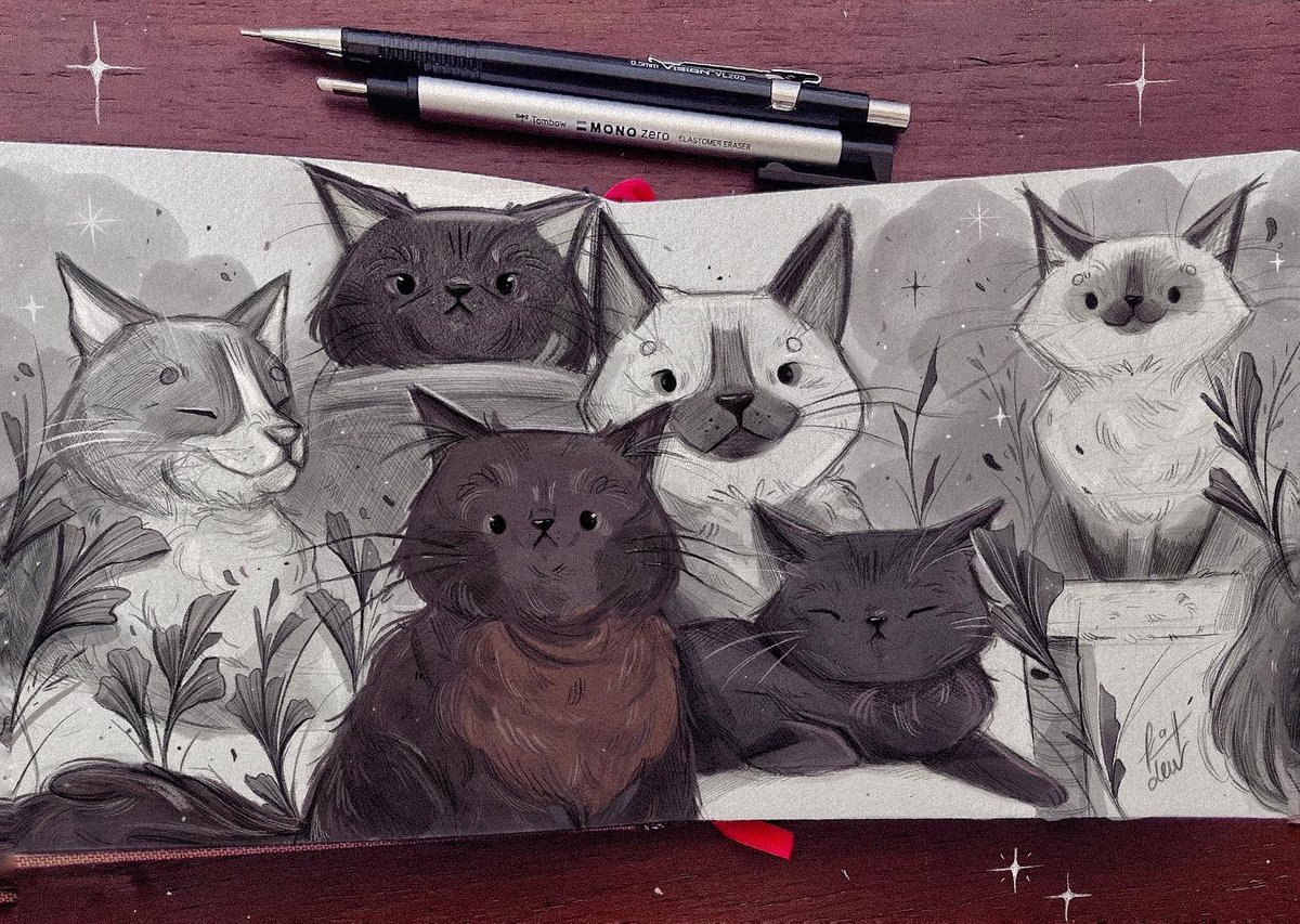 _katdew's tweet photo. Estudio que hice de gatitos🖤

Hechos con lápiz en mi sketchbook y retocados en digital✨ https://t.co/zMhTPTmYr0