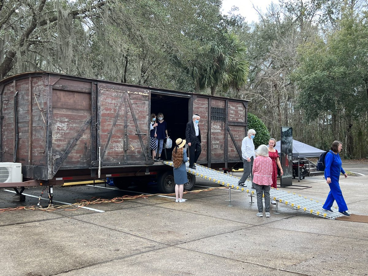 SusanTowler's tweet photo. Powerful & emotional immersive experience this week in Jacksonville #HateEndsNow Tour #CattleCar #Holocaust never forget. @RiverGardenJax @JFCSJax https://t.co/mTBEZmAKTq