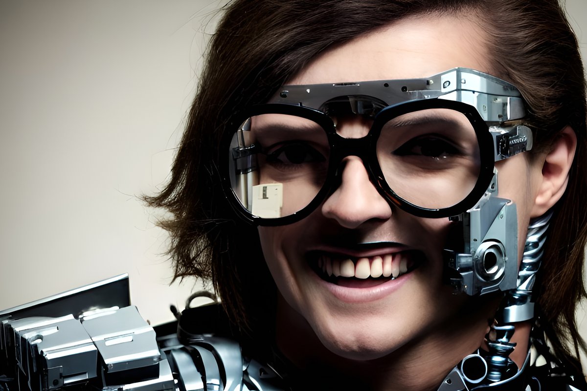 Intellimuse's tweet image. Jetzt wird&apos;s cyborg-mäßig! 😎 Hier sind 4 selbstgemachte Bilder von mir mit dem Bildgenerator - und sie sind so witzig, dass ihr euch die Augen auslachen werdet! 😂youtu.be/hu86ehZActs  #cyborg #generator #lachflash #futuristisch 🤖👀 #cyborgfun