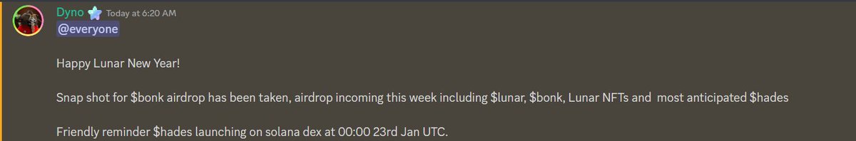 lShiroe000l's tweet photo. One of the reasons we have a solid community. We are led by the excellent @AbcDyno. 

You'd better not fall behind since this is LUNAR year.

We are Lunar….Moon is our home 🌕

@The_OpenDAO @HGESOL @DegenAlien 
#LunarNewYear #LunarForNewYear #LunarAirdrop https://t.co/u2FM9JPSPn