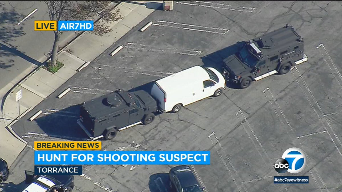 UPDATE: A body was found in the white van amid search for the Southern California mass shooting suspect, police said. Police believe the person found in the driver's seat died from a self-inflicted gunshot wound, law enforcement officials tell ABC News. abc7ne.ws/3R0iJe8