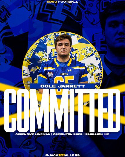 ColeJarrett3's tweet photo. Committed. @GoJacksFB #GoJacks @CoachRyanOlson @FMPMentoring @CPFootball17 https://t.co/zyDPjK0T6Z