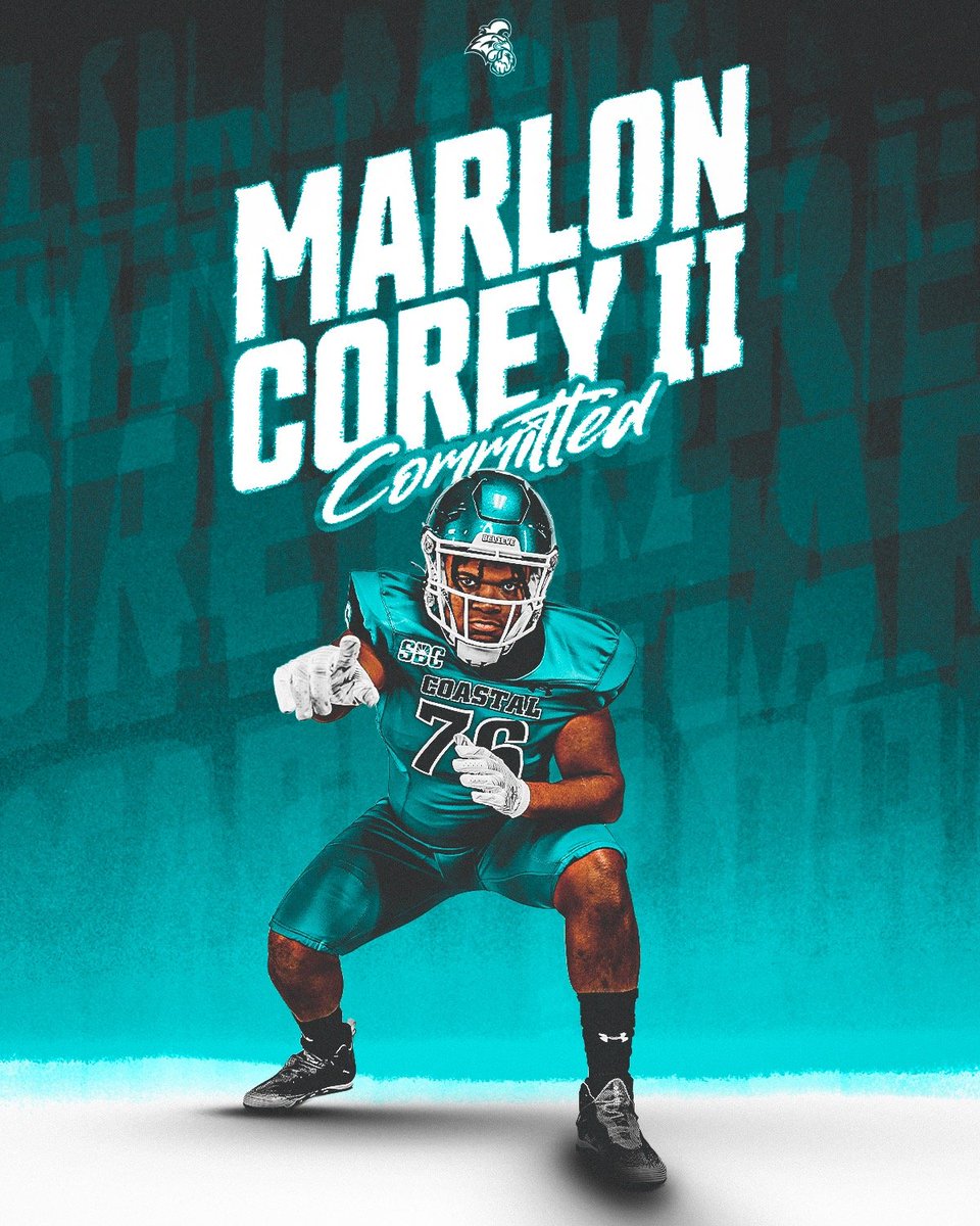 1000% committed! FBS football @CoastalFootball . Excited for this opportunity! Everything happens for a reason! TGBTG! @CoachDWarehime @Coachtimbeck @CoachDieudonne @RecruitGa @Coach_FredM @BigCoachMarvin @JBoldin54 @Coach_Timmerman @BallAtTheBeach @CoachTTrickett