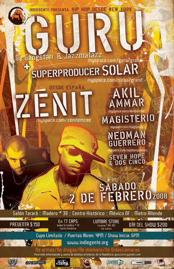 saehrv's tweet photo. @ZenitEnTrozos Te ví aquí Juan! Y justamente tu setlist en su mayoría fue de ese disco. @GuruGangStarr debió estar orgulloso de ti! Saludos desde el otro lado del charco https://t.co/7ECAHSB7MI