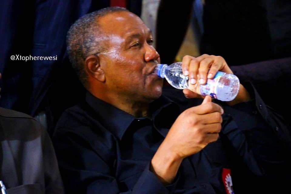adamugarba's tweet photo. Someone should help me tell Peter Obi that it’s just bottle water and not something ELSE! https://t.co/OeXPIG2Gji