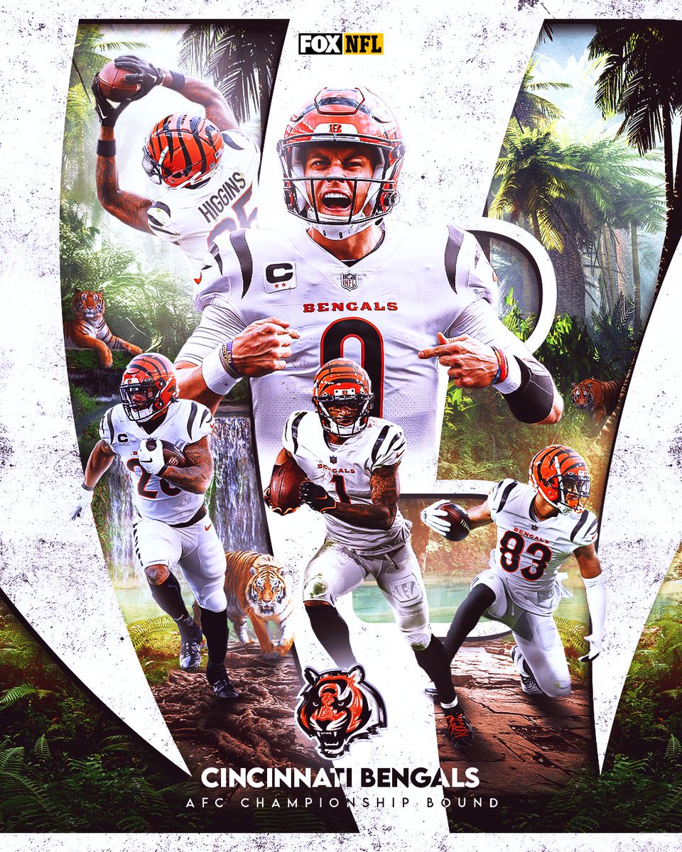 NFLonFOX's tweet photo. BACK-TO-BACK! 🙌

The @Bengals are headed to the AFC Championship AGAIN ‼️🔥 #WhoDeyNation https://t.co/e9Vlljj849