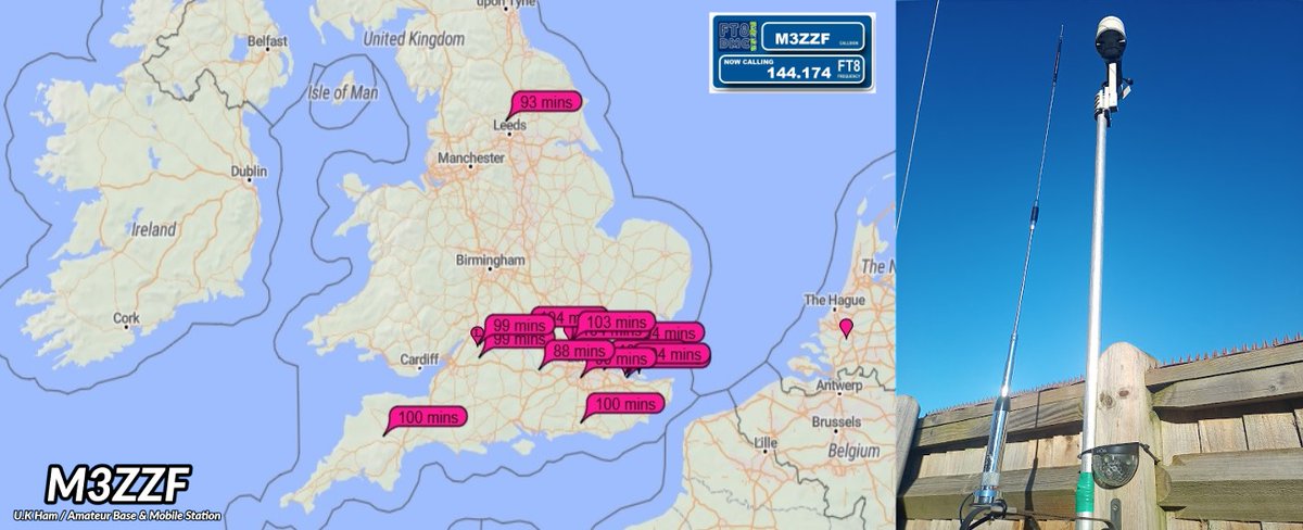 ukradiom3zzf's tweet photo. Well I thought I 'd try this & see how it went..Not Bad.
#hamradio #hamr #AmateurRadio #Antenna #DigiModes #FT8 #pskreporter #17meter #2meter https://t.co/CEdxrKxp0r