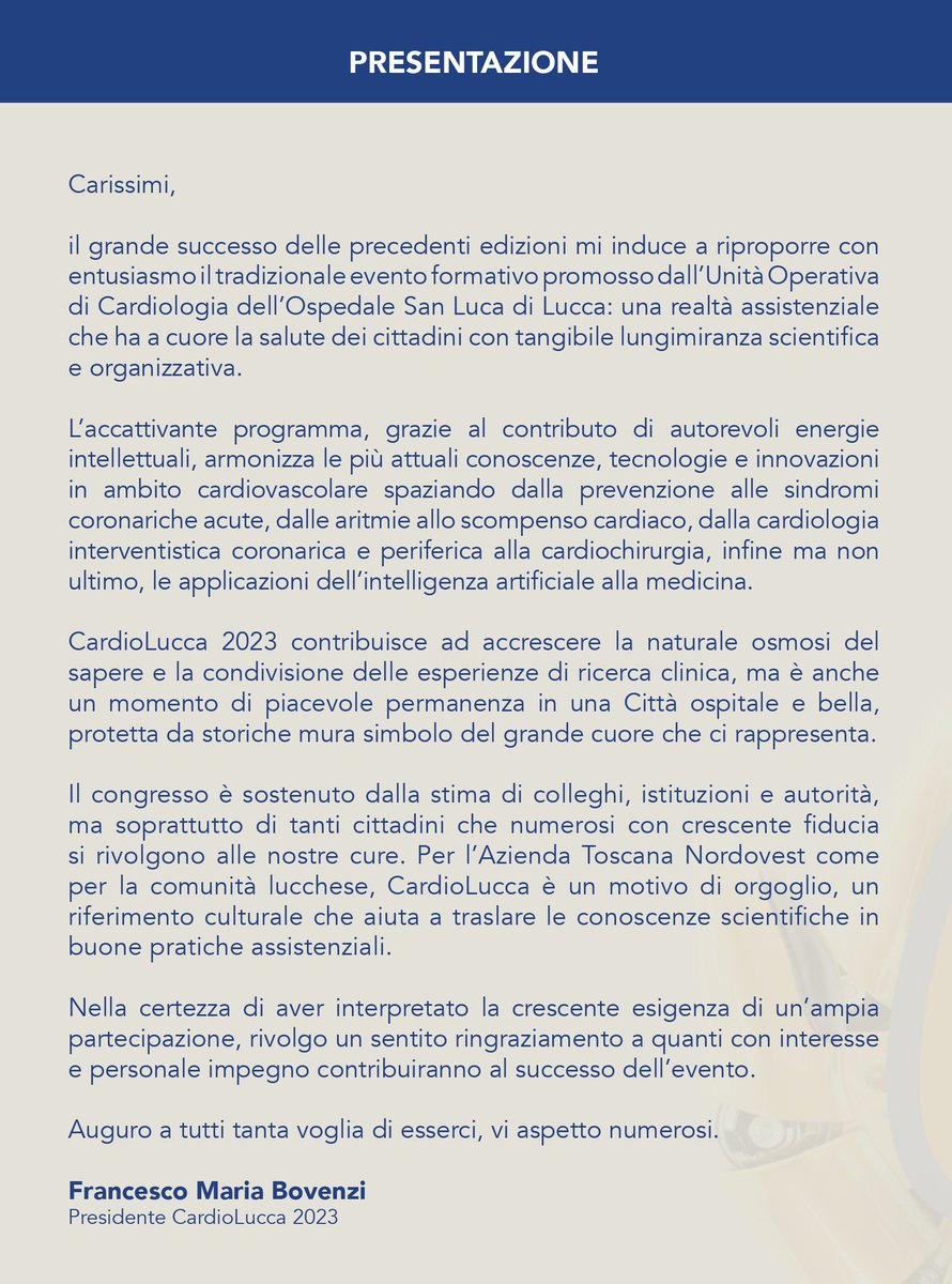 I’m looking forward to meeting you in Lucca ⁦⁦#CardioTwitter @uslnordovest